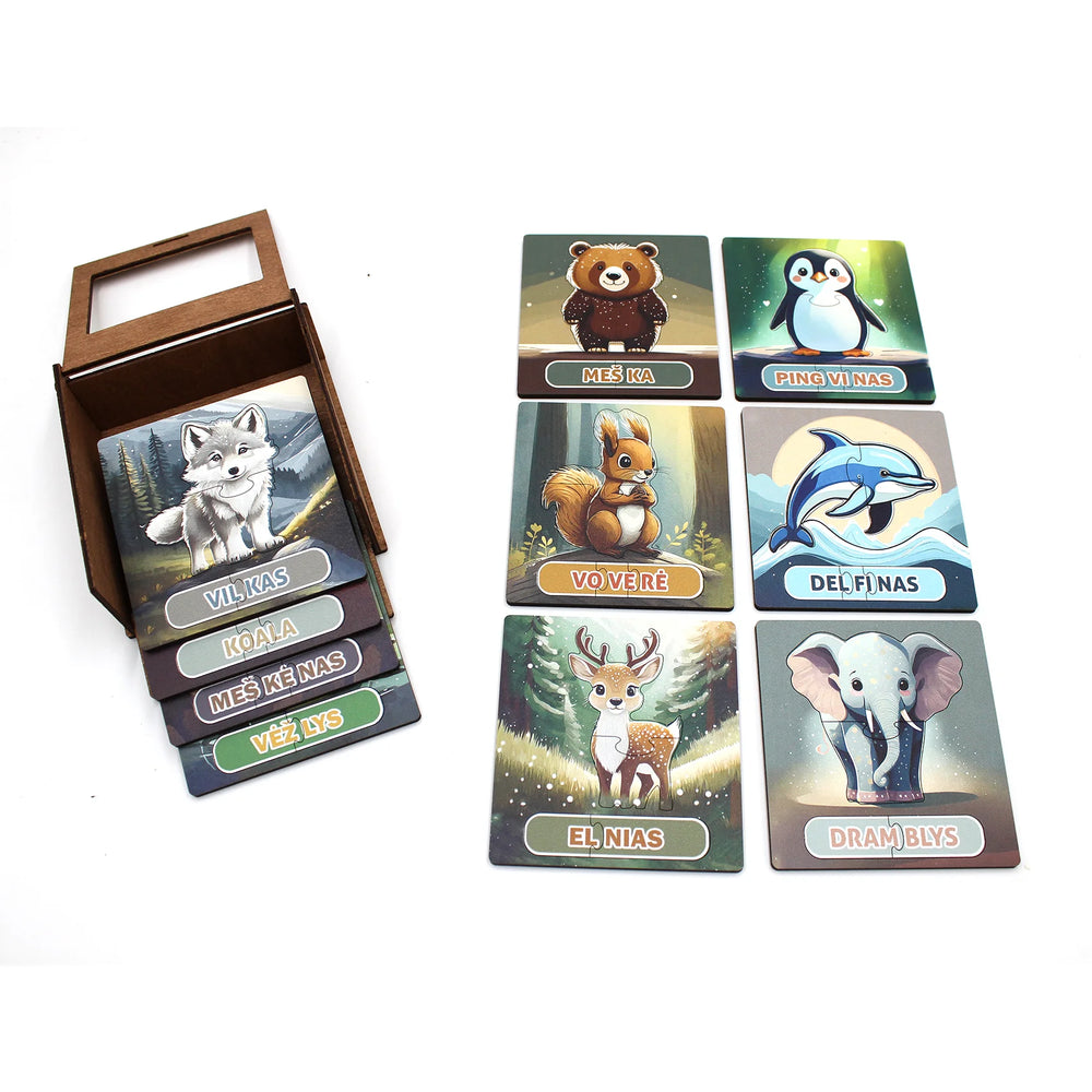 
                  
                    Vaikiška dėlionė iš medžio LAVINAMOJI DĖLIONĖ “GYVŪNAI NR. 2”
                  
                