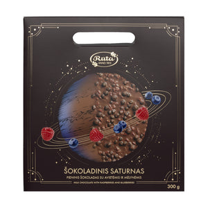
                  
                    Pieninis šokoladas su avietėmis ir mėlynėmis "ŠOKOLADINIS SATURNAS", 300 g
                  
                