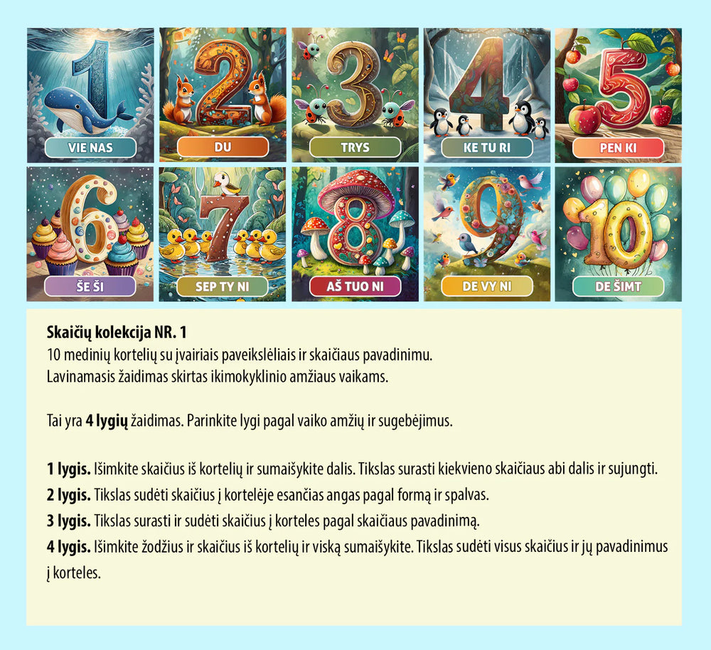 
                  
                    Vaikiška dėlionė iš medžio LAVINAMOJI DĖLIONĖ “SKAIČIAI NR. 1”
                  
                
