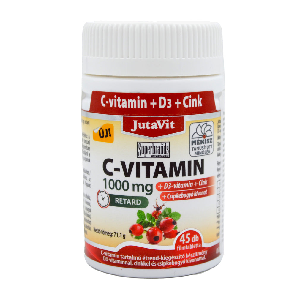 Vitaminas C 1000mg.+D3+cinkas+erškėčių ekstraktas.