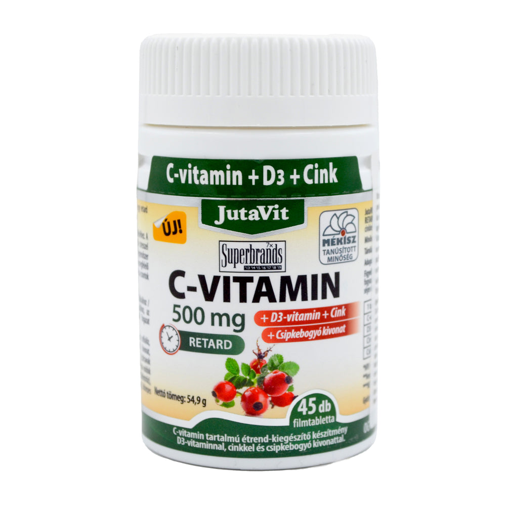 Vitaminas C 500 mg + D3 ir cinkas, 45 kaps.