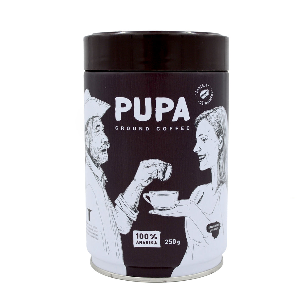 Malta kava „Pupa“ metaliniame indelyje, 250g.